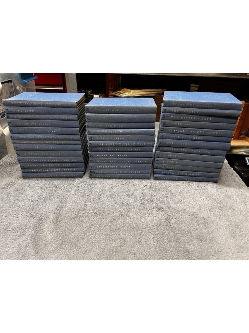 The Yale Shakespeare  38 Volumes From Set Hardcover Vintage Books Blue 1960s YSS